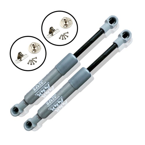Gasdruckfeder-Set für Möbelklappen, 2 Stück, inklusive Befestigungsmaterial und Schrauben.