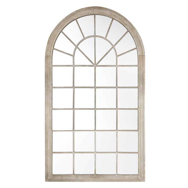 Fensterspiegel im Bogenstil mit Holzrahmen