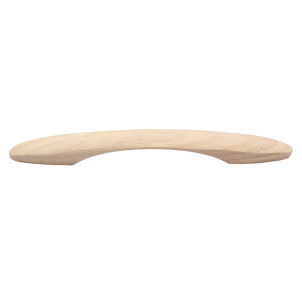 Gebogener Möbelgriff aus hellem Holz für Schränke und Schubladen
