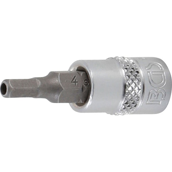 BGS Bit-Einsatz Antrieb Innenvierkant 6,3 mm (1/4) Innensechskant mit Bohrung 4 mm - 5156-4