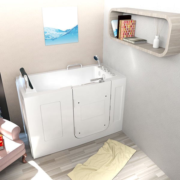 Sitzwanne Whirlpool Badewanne mit Tür S07WP-C-L 140x76cm
