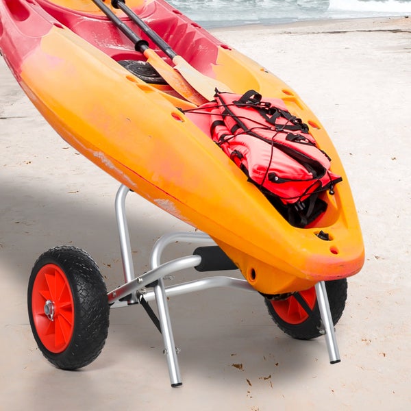 HOMCOM  Kanuwagen, Kajakwagen, 68 x 44,5 x 40 cm, Aluminium, Silber