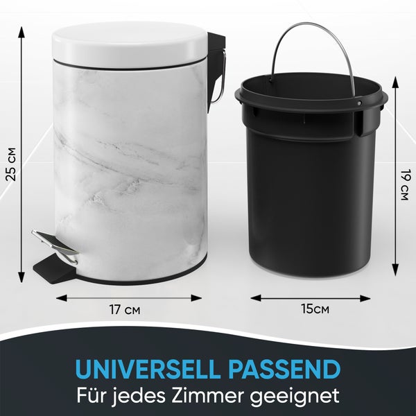 Sanilo Kosmetikeimer 3L mit Absenkautomatik Marmor