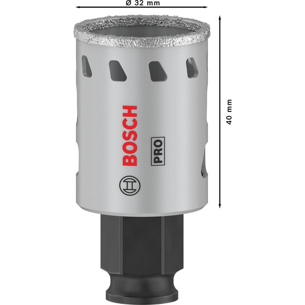 Bosch Pro Fliesenlochsaege mit 32 Millimeter Durchmesser und 40 Millimeter Höhe