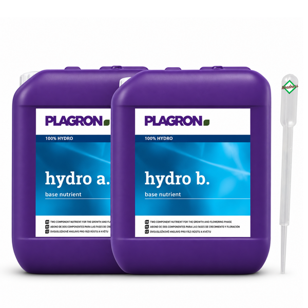 Plagron Hydro A und B Basisnährstoff Düngerset für Hydroponik inklusive Pipette