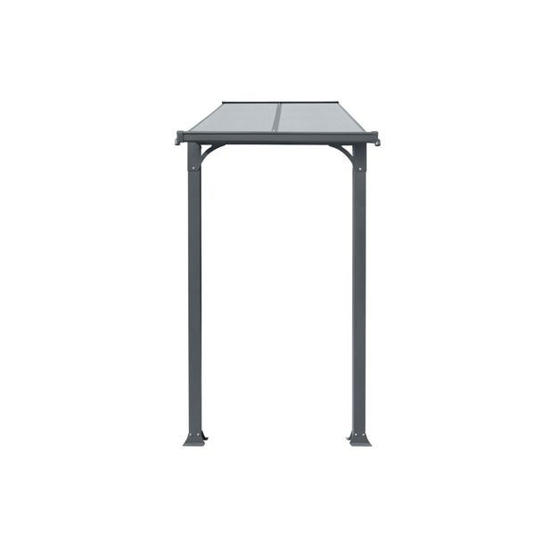 Home Deluxe - Vordach Haustür CUBIS - Größe: Small - 148 x 150 x 258 cm - Anthrazit, Gestell: Aluminium, inkl. Polycarbonat Platten I Hautürvordach Pultdach Glasvordach