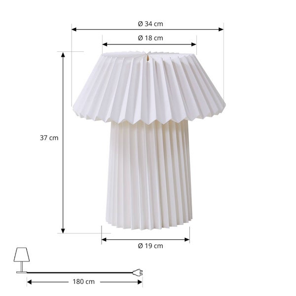 Lindby Tischlampe Magali in Weiß aus Papier (1 flammig, E14) - Tischleuchte Schreibtischlampe Nachttischlampe Wohnzimmerleuchte