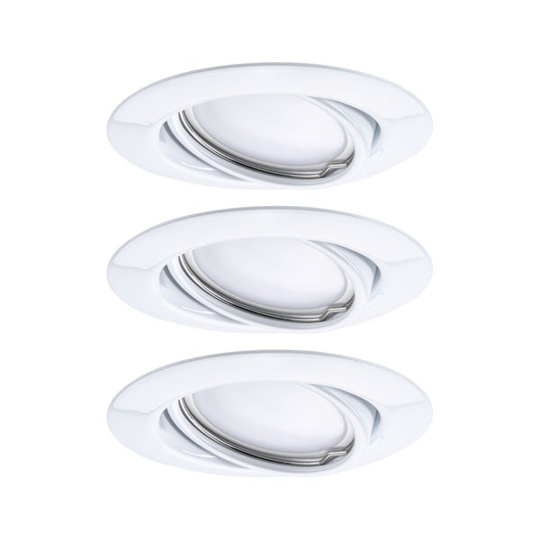 LED Einbauleuchte Base Basisset schwenkbar rund 90mm 20° GU10 3x5W 3x350lm 230V 3000K Weiß