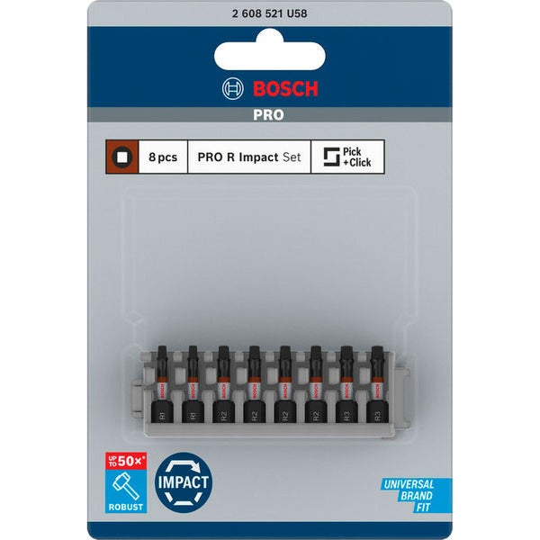 Bosch PRO Robertson Impact Bit R1(x2) R2(x4) R3 (x2) 55 mm 8-tlg. - 2608521U58