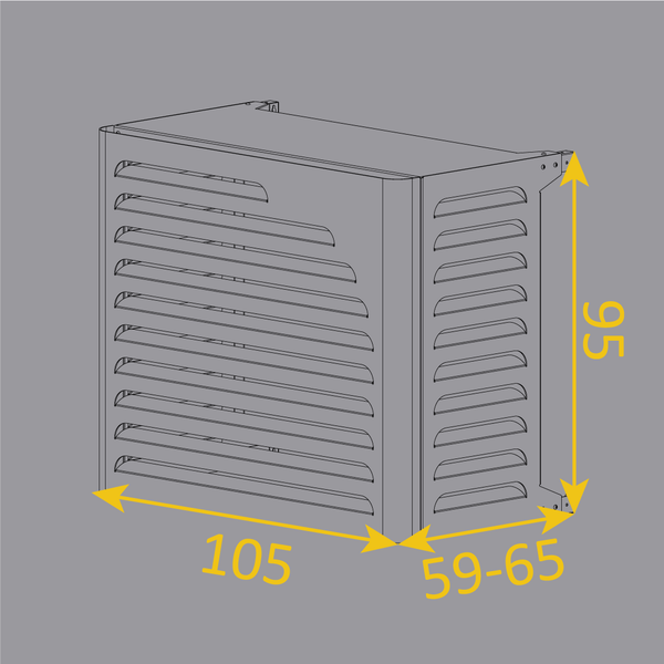 Klimaanlagenabdeckung - Curve - Anthrazit - Größe L (B 105cm - H 95cm - T 59cm) - Box Air Klima