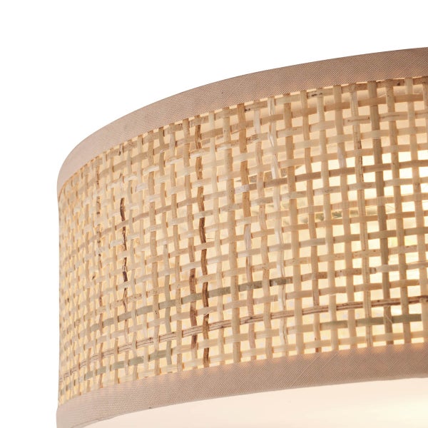 Detailansicht eines Lampenschirms mit Flechtmuster