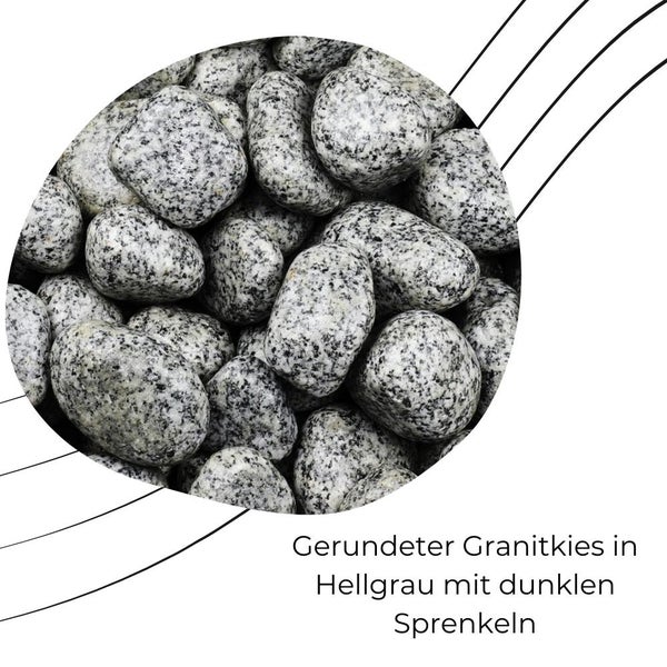 Kieselsteine Garten Zierkies 40-60 mm 25 kg Aquarium Kies Grau Gletscherkies Dekostein Saunastein Gabion Steinteppich Zierstein