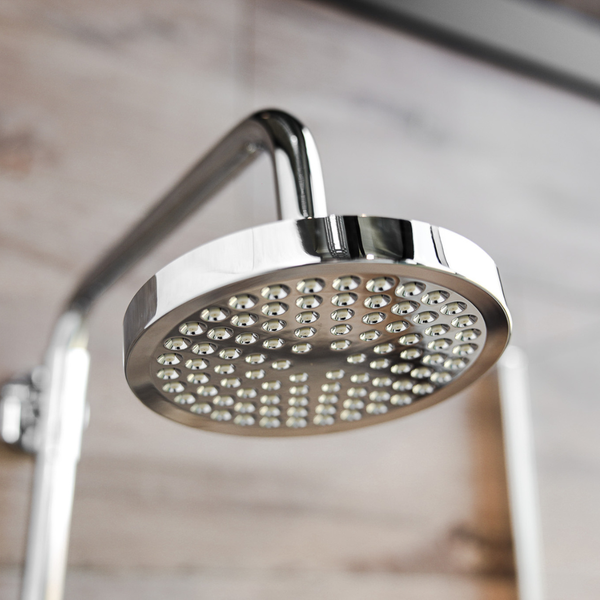 EcoRain 30% Wassersparender Regenduschkopf Josh 15 CM Rund - Hoher Wasserdruck - Universeller Anschluss - Anti-Kalk Duschkopf - Chrom
