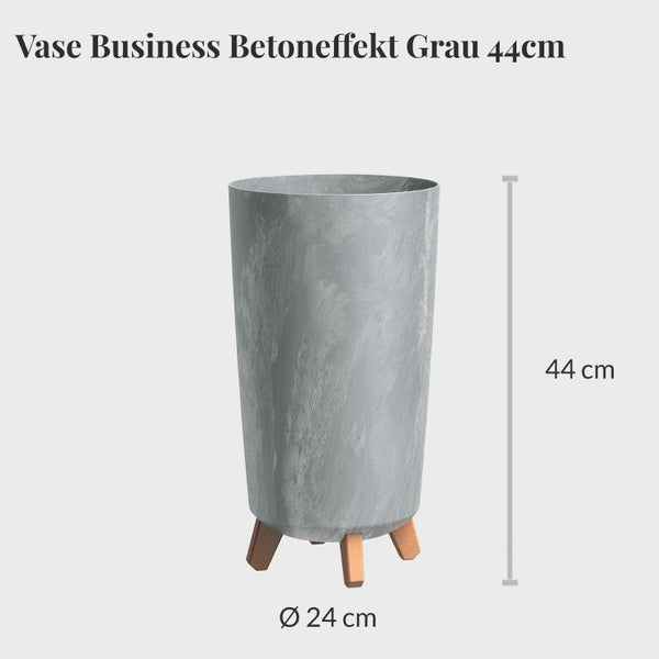 Graue Vase Business mit Betoneffekt und 44 cm Höhe