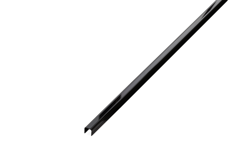 C-Profil aus geschliffenem Edelstahll 2440mm X 10mm x 9mm - schwarz glänzend