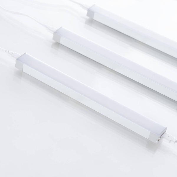 PRIOS 3er Set LED Unterschrankleuchten (Unterbauleuchte) Esbena dimmbar mit Bewegungsmelder (Modern) in Alu (3 flammig, ) Wohnzimmerleuchte