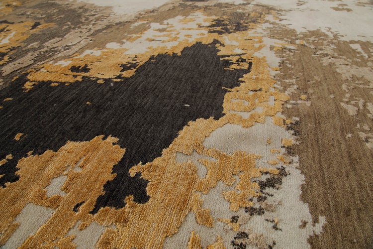 Esprit Kurzflor Teppich Gold aus Wolle Manhattan 80x150 cm