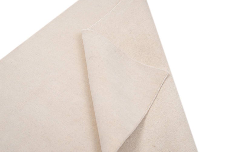 Wollteppich Luxus Designerteppich moderner uni Teppich aus reiner Schurwolle Creme 195x295 cm