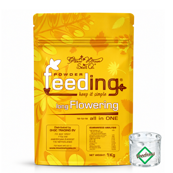 Green House Seed Company Pulverdünger für lang blühende Pflanzen, 1 Kilogramm Beutel.