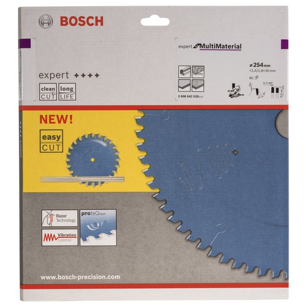 Bosch Kreissägeblatt Expert for Multi Material für Kapp- und Gehrungssägen 254 x 30 x 2,4 mm 80 - 2608642528