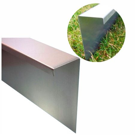 Edelstahl-Rasenkante im Detail
