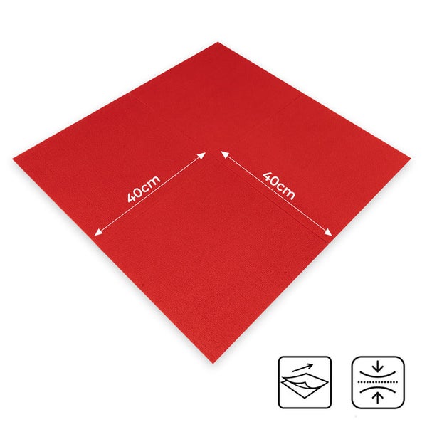 FLOORDIREKT Nadefilz-Teppichfliese Scene - Selbstklebend - 40 x 40 cm - Rot