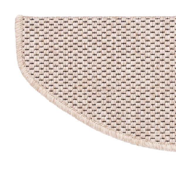 FLOORDIREKT Stufenmatte Kalkutta - Sisaloptik - Schlingenpol - Selbstklebend - Beige - Halbrund - 23,5 x 65 cm