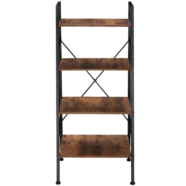 Leiterregal tectake Newcastle inklusive Kippschutz, 57,5 x 35,5 x 139 cm Industrial Style Industrial Holz dunkel, rustikal