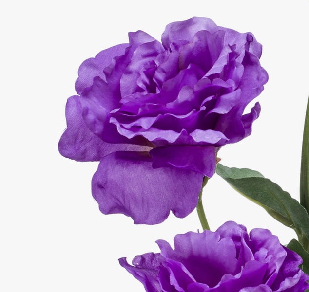 Künstliche Lisianthus Blume violett mit grünen Blättern