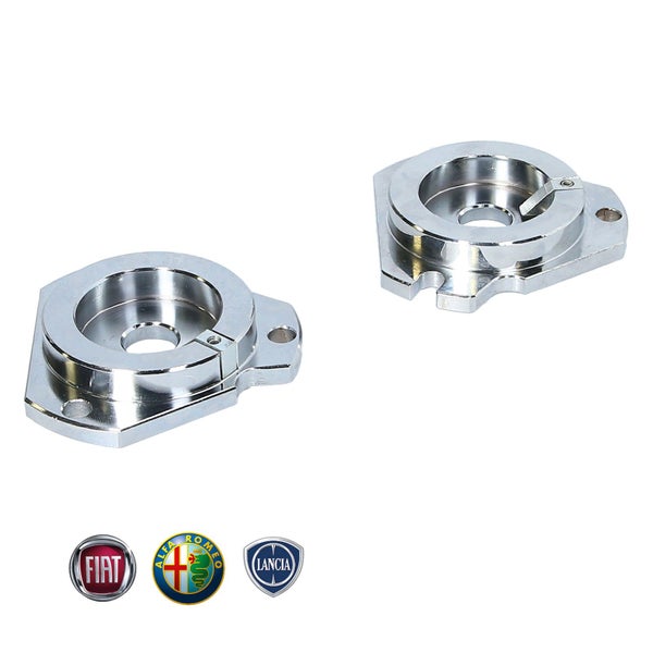 Zwei verchromte Metalladapter für Autoteile