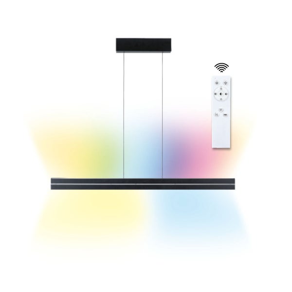 LED Pendelleuchte Raiko RGBW+ dimmbar 1400lm / 240lm 19W / 6W Schwarz