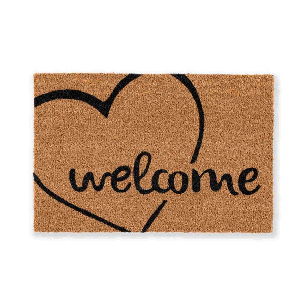 Fußmatte mit Herz und Willkommensschriftzug