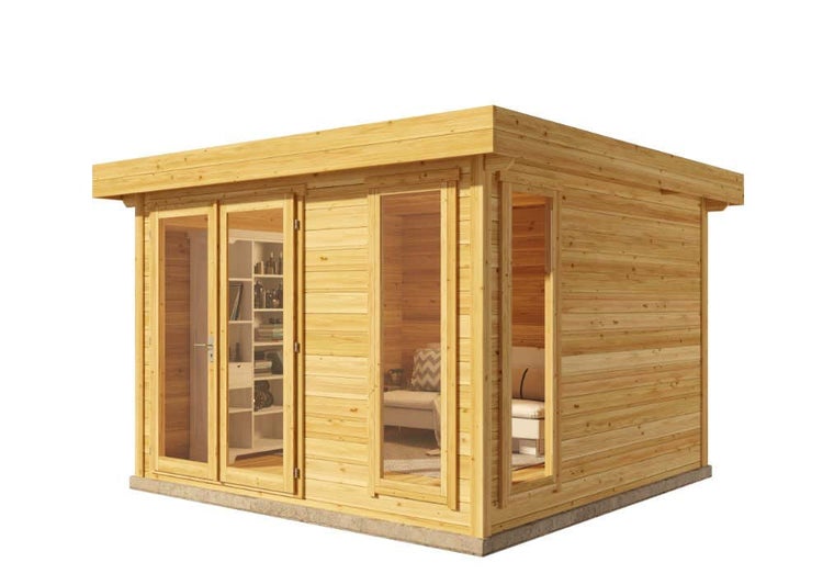 Ein Holzbesen mit schwarzen Borsten fegt feinen Fugensand in die Zwischenräume von Gehwegplatten.