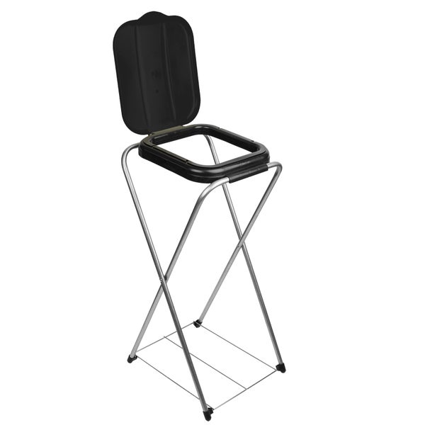 BigDean Müllsackständer EasyFix SCHWARZ 120L - Müllbeutelhalter mit Gitterboden - Müllsackhalter Metall Mülltütenhalter Gelber Sack Ständer
