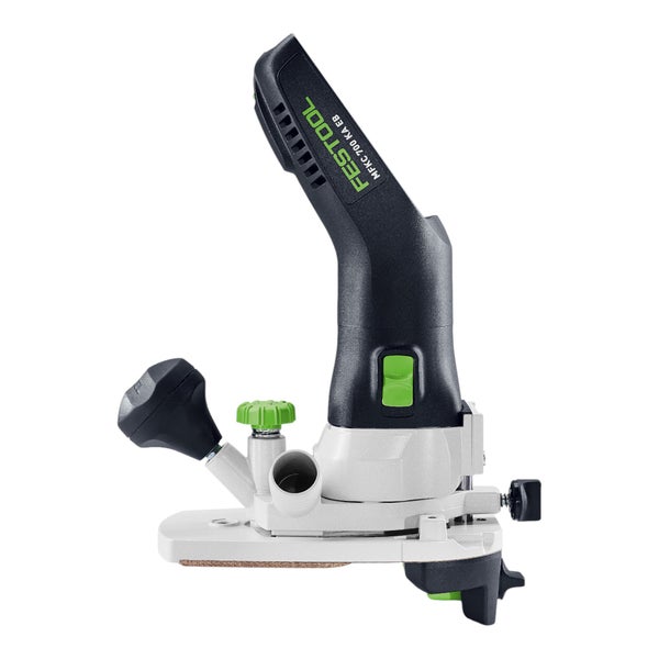 Festool Modulkantenfräse MFK 700 KA EB mit ergonomischem Griff und Grundplatte für präzises Fräsen.