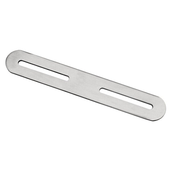 Flachverbinder aus Metall mit Langlöchern zur stabilen Holzverbindung