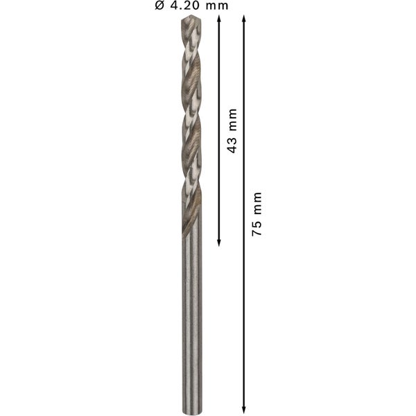 Bosch PRO Metal HSS-G Spiralbohrer 4,2 x 43 x 75 mm - 2608595060