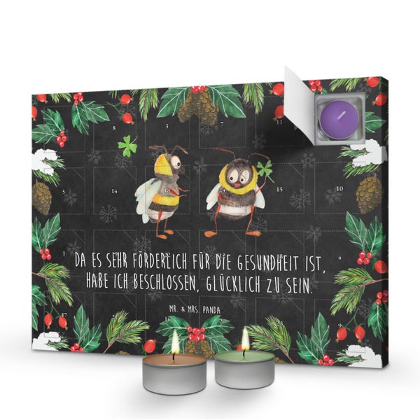 Mr. & Mrs. Panda Duftkerzen Adventskalender Hummeln Kleeblatt - Schwarz