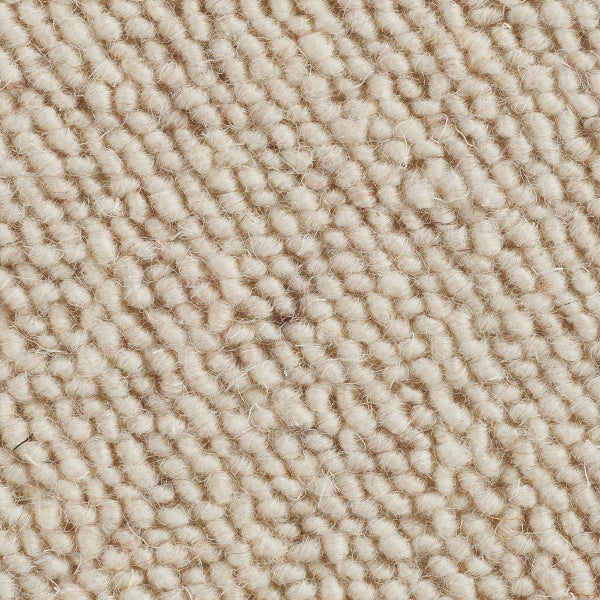 Teppichboden Wolle Meterware in Creme Beige Teppich Auslegware aus Schurwolle 400 cm Breite (Meterware)
