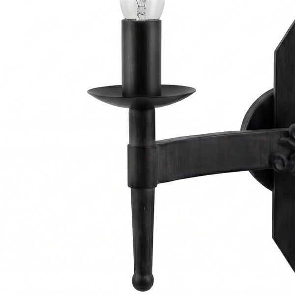 Schwarze Wandleuchte mit Lampenfassung