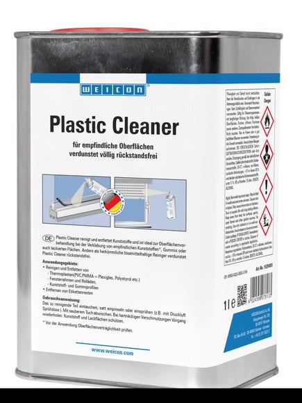 WEICON Plastic Cleaner | Reiniger für Kunststoff, Gummi und pulverbeschichtete Materialien | 1 L | transparent