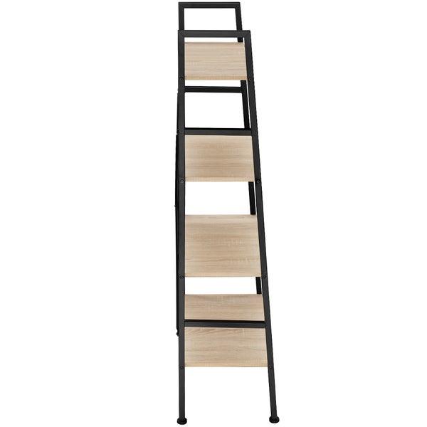 Leiterregal tectake Newcastle inklusive Kippschutz, 57,5 x 35,5 x 139 cm Industrial Style Industrial Holz hell, Eiche Sonoma