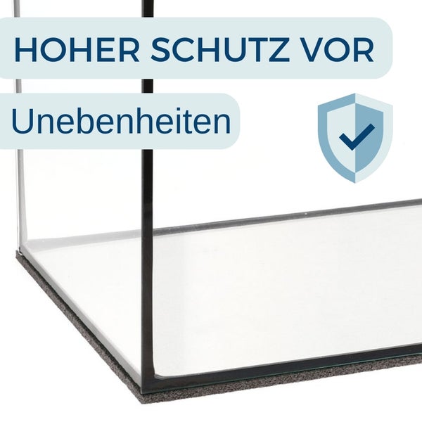 Aquarium mit Schutz vor Unebenheiten