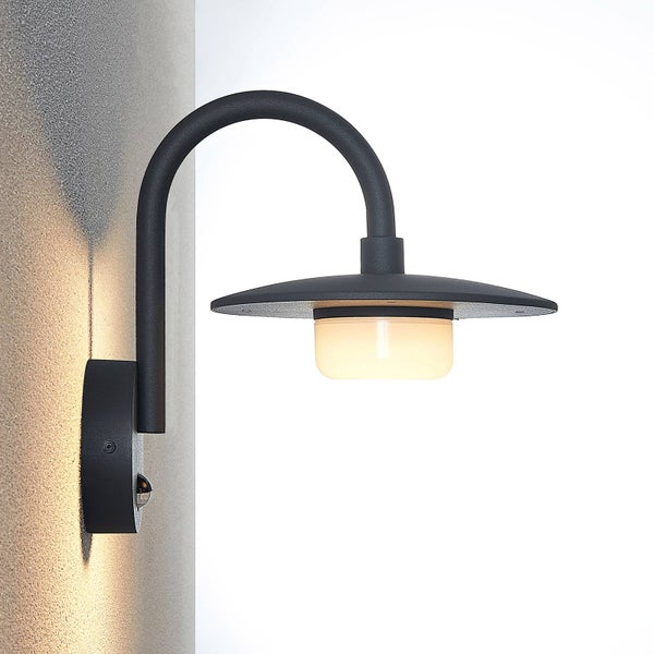 Lucande Wandleuchte außen Zamalino mit Bewegungsmelder (spritzwassergeschützt (Modern) in Schwarz aus Aluminium (1 flammig, GX53) - Wandlampe für Außenwand/Hauswand Haus Terrasse und Balkon