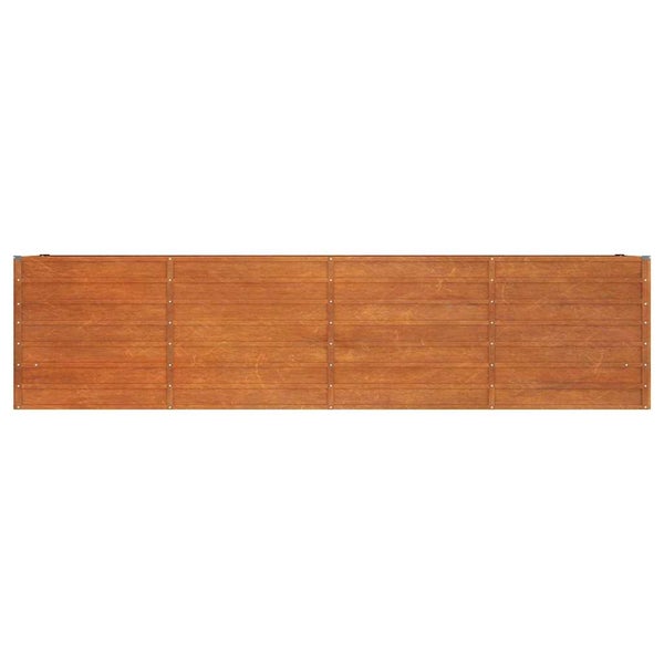 Horizontales Sichtschutzelement aus Holz mit waagerechten Lamellen und vertikalen Verstrebungen.