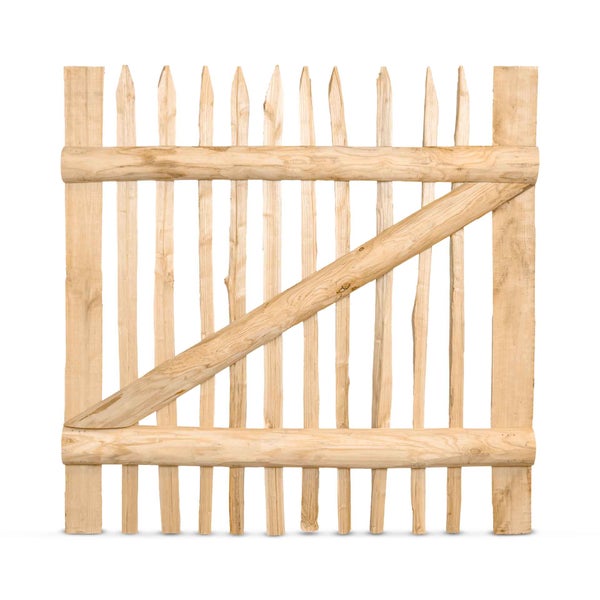 Staketenzaun-Tor (genagelte Ausführung), Edelkastanie B100 cm H100 cm