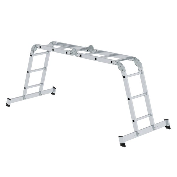 PROREGAL Vielzweckleiter 4-Teilig mit Traverse 4 x 3 Sprossen