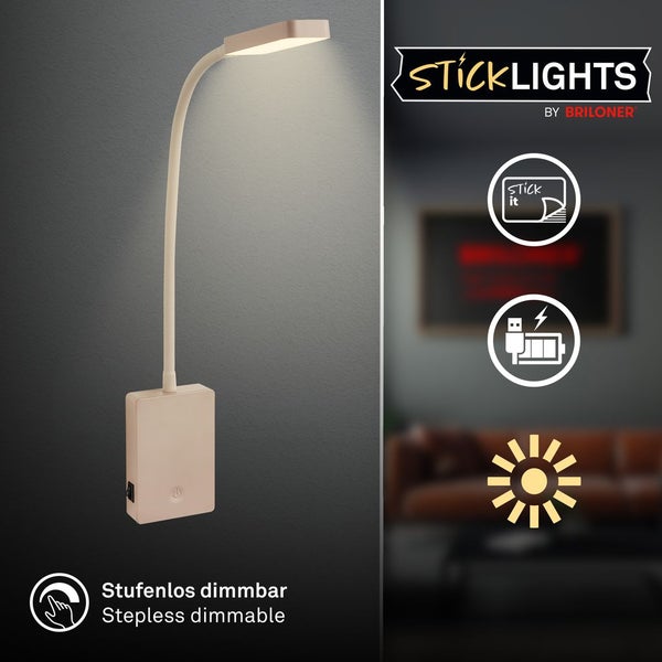 LED Leselampe Bettlampe Akku Wandleuchte ohne Bohren Dimmbar Touch