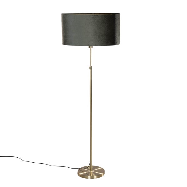 Stehlampe mit rundem Schirm und Metallfuß