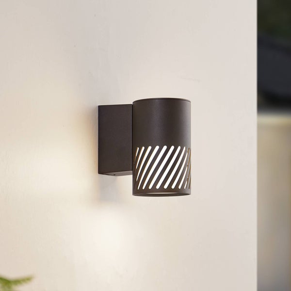 Lindby Wandleuchte außen Lurinda (spritzwassergeschützt (Modern) in Schwarz aus Metall (1 flammig, E27) - Außenwandleuchten Wandlampe Led Außenlampe Outdoor für Außenwand/Hauswand Haus